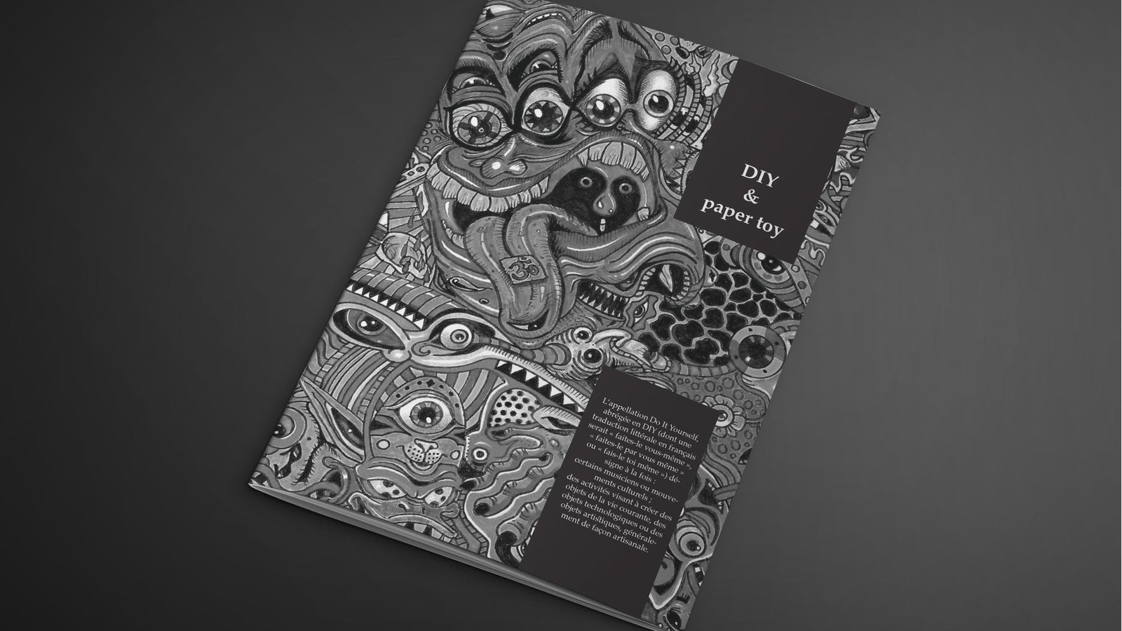 DIY & Paper Toy — Un ouvrage sur le DIY, couvert d’un dessin monochrome qui ne laisse aucun vide.
